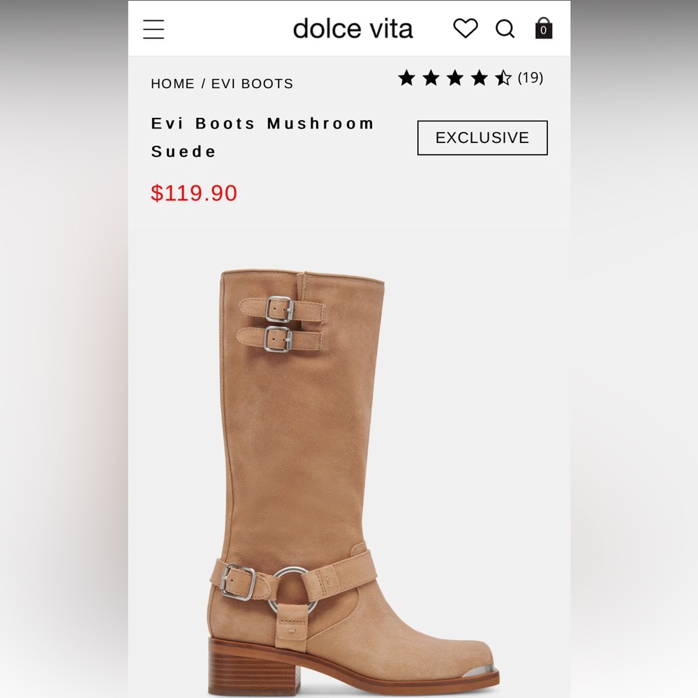 Dolce Vita Evi Moto Boots in Mushroom Suede